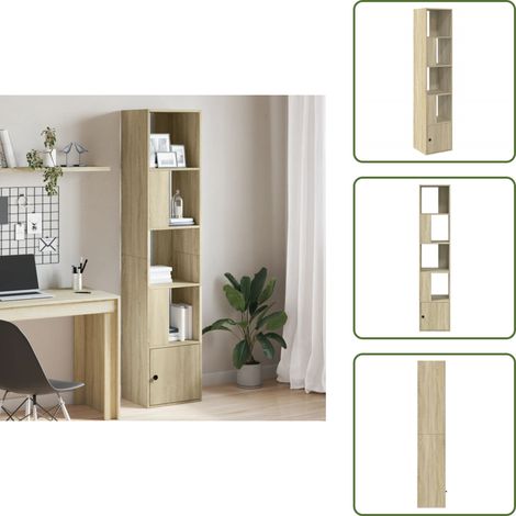 Bücherregal Sonoma-Eiche 40x36x189 cm Holzwerkstoff - Buche Regal - Bücherregal - Holzmöbel - Regal Schlafzimmer - Regal Wohnzimmer (1/5)