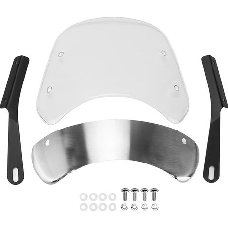 Déflecteur de pare-brise de moto, Style rétro, Protection universelle réglable contre le vent pour les motocyclistes, matériau ABS (Transparente) (1/5)