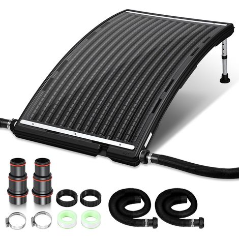 Wolketon 110 x 69 x 14 cm Chauffage solaire pour piscine Panneau solaire avec raccords Chauffage pour piscine Absorbeur solaire pour piscine noir