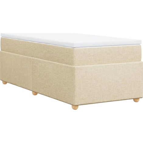 Lit simple,Lit adulte,Sommier à lattes de lit avec matelas Crème 80x200 cm Tissu CFW3224945 (1/5)