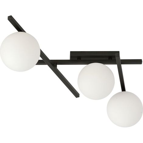 Plafoniera Emibig Smart 3 luci E14 nero/opale dimmer (1/5)