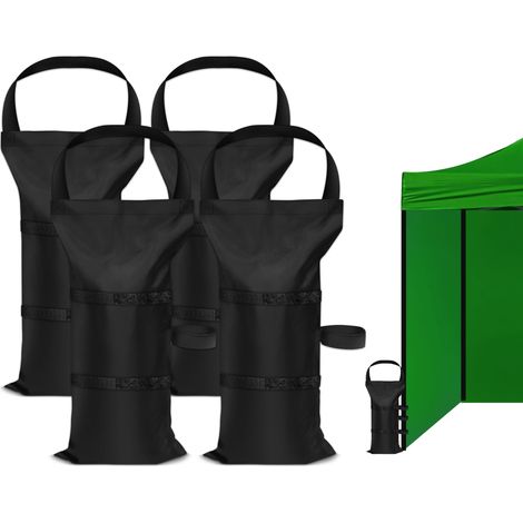 Lot de 4 grands sacs de sable pour poids de 68 kg, 50 x 23 cm, sacs de sable pour tonnelle, tente, parasol de jardin, sacs de poids (1/5)