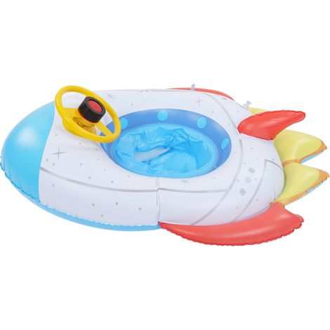 Bouée gonflable en forme de vaisseau spatial avec volant, radeau de natation multifonctionnel pour enfants de 1 à 5 ans (1/5)