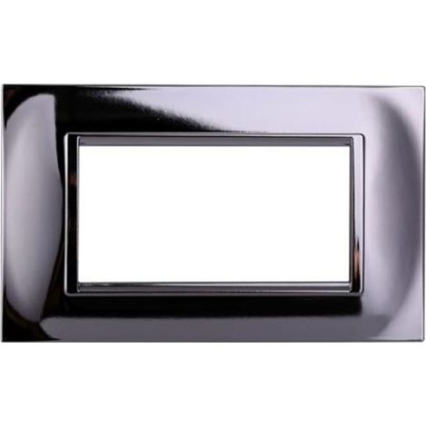 Kompatible Abdeckrahmen Bticino Livinglight 4 module quadratischer Kunststoff chrom glänzend Farbe