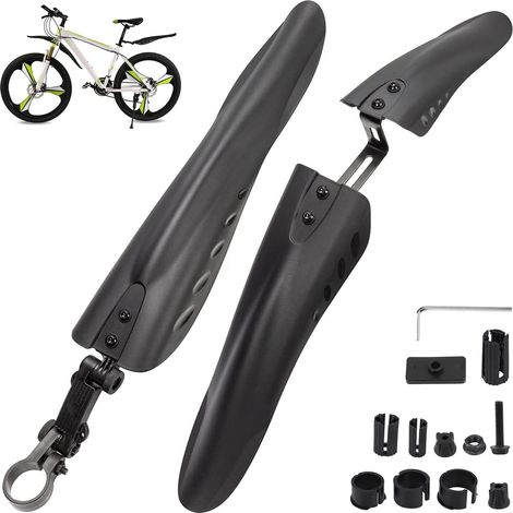 Garde-boue VTT Avant et Arrière Kit de Protection Boue Réglable et Durable pour Vélo de Montagne Course Route VTC (1/5)