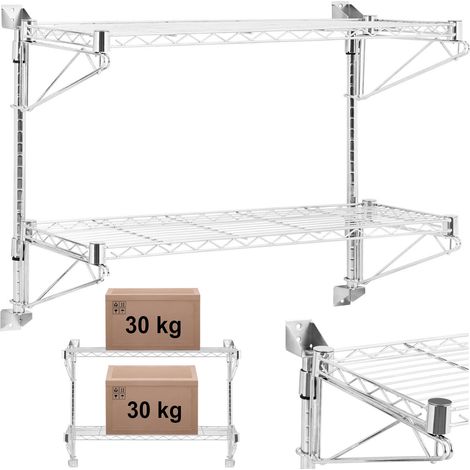 Mensola a muro a doppio filo, portata massima 60 kg, dimensioni 90 x 35 x 60 cm. (1/5)