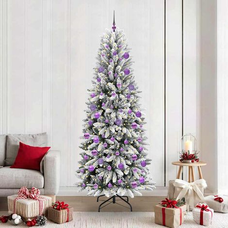 Künstlicher Weihnachtsbaum mit 300 LEDs mit Ständer Weiß 210 cm