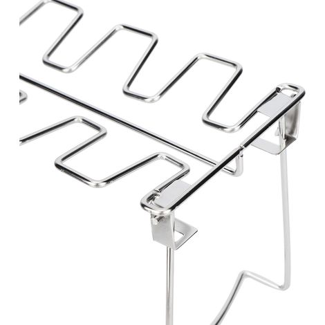 Grille de cuisson pliable en acier inoxydable pour cuisses de poulet avec bac récupérateur de jus, accessoire de barbecue (1/5)