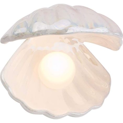 Shell Pearl lampe ornement Collectable table centre décoration décoration de la maison (blanc) (1/5)