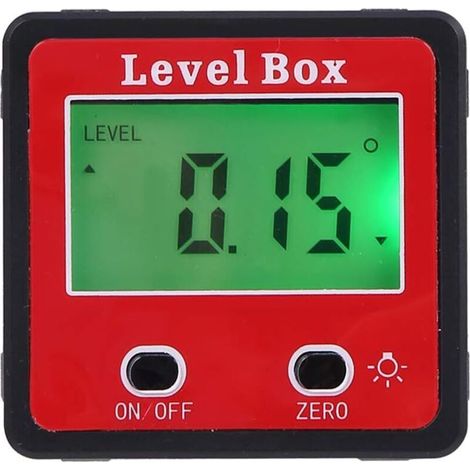 Niveau à bulle Angle Mesure Angle Horizontal Compteur numérique Inclinomètre, Numérique Boîte de Niveau Électronique Base Magnétique Outils de Mesure, Rouge DENUOTOP (1/5)