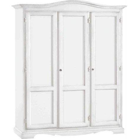 Armadio Legno 3 Porte Laccato Bianco