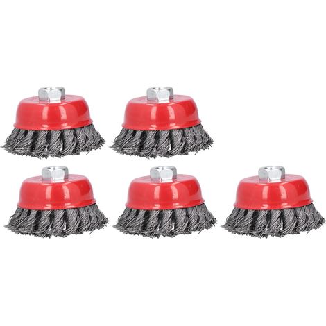 5pcs Fil Rouge Rust Route en acier torsion torsadé Brosse de polissage Accessoires de nettoyage M10 (1/5)