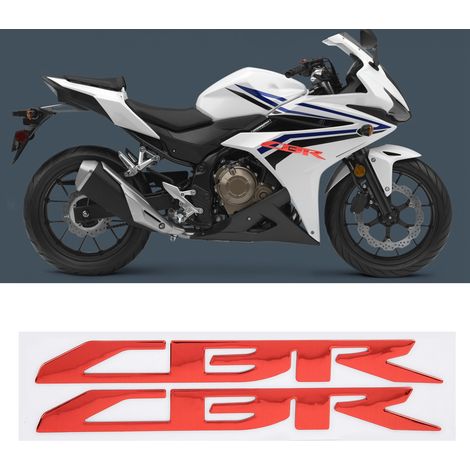 Une paire d'autocollants avec le logo CBR pour les modèles Honda CBR 250R, 250RR, 500R, 650R, 650F et 954 en rouge. (1/5)