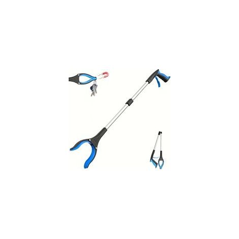 Pince à déchets pour adultes de 81 cm, pliable, avec aimants, bleue, facile à utiliser pour les personnes handicapées. (1/4)