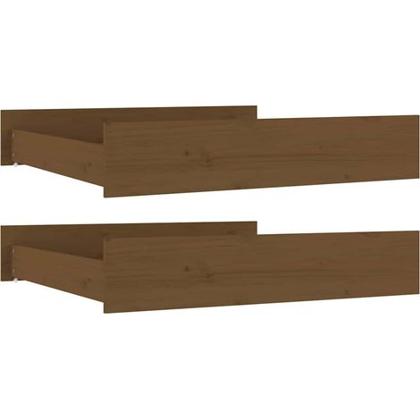 Maison Exclusive - Cassetti per Letto 2pz Marrone Ambra in Legno Massello di Pino (1/5)