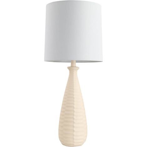 Home Deluxe Lámpara de mesa grande con pantalla de tela MELVA - crema