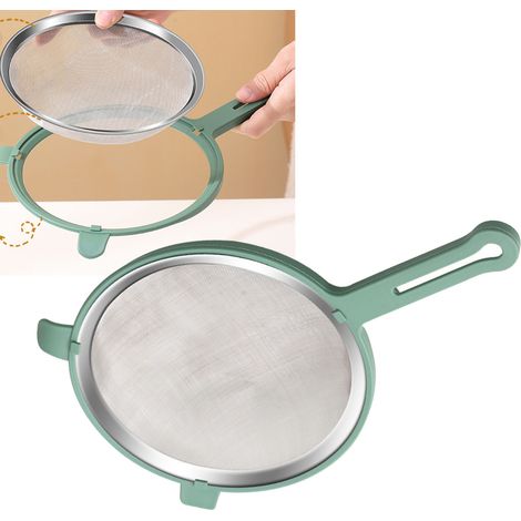 Écumoire à cuillère en acier inoxydable 304, passoire alimentaire manuelle à mailles fines pour graisse, sauce et mousse (1/5)