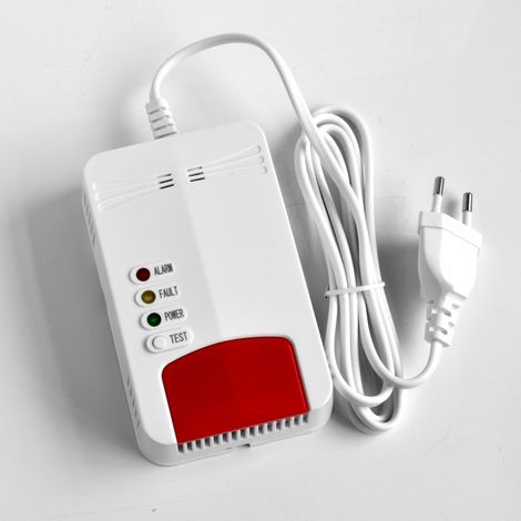 Detector de gas, detector de fugas de gas natural, gas licuado de petróleo, gas de carbón, monitor de gas con sensor enchufable con alarma sonora y pantalla LED, alarma de gas combustible metano, prop (1/5)