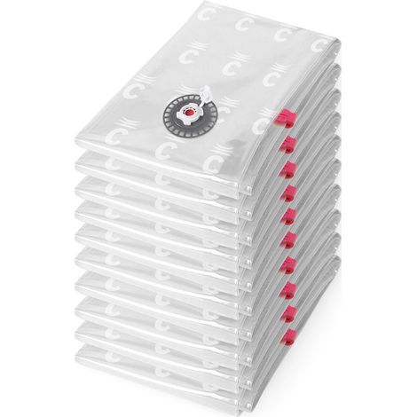 Compactor - Set 10 sacchi sottovuoto Aspispace, soluzione salvaspazio per vestiti e piumoni nell’armadio o in viaggio, compressione con pompa o aspirapolvere, antiacari, umidità , tarme, taglia M (1/5)