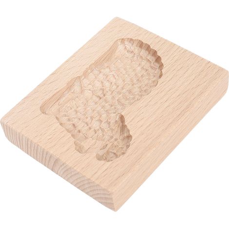 Moule à Biscuits en Pain d'épices en Bois sculpté, Tampon à Biscuits 3D en Bois de Hêtre pour la Cuisson de et de Pâtisseries, Idéal pour la Cuisine Familiale et les Activités Amusantes (1/4)