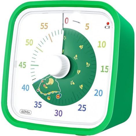 Kindertimer, 60-Minuten-Countdown-Timer für Kinder und Erwachsene (Grüner Dinosaurier) (1/4)