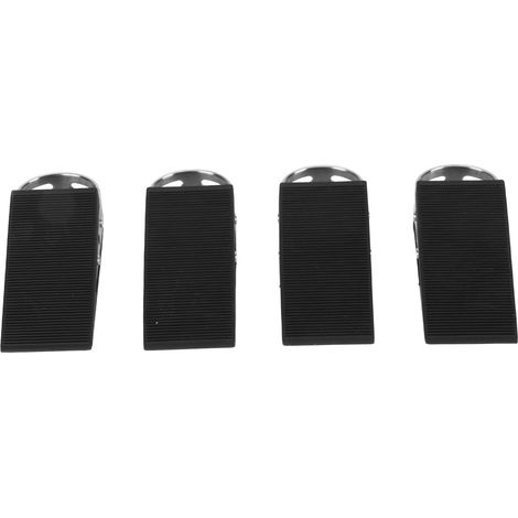 Lot de 4 butées de porte antidérapantes en caoutchouc et acier inoxydable, robustes, pour le bas de porte, adaptées à la maison, au dortoir, au bureau et à tous types de sols. (1/5)