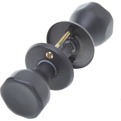 Poignée de Porte Bouton Rotatif sur Rosace Noir – Bouton de Porte Métal, Robuste et Ergonomique Ensemble Complet, Montage Facile, Sécurisé pour Enfants et Animaux (1/5)