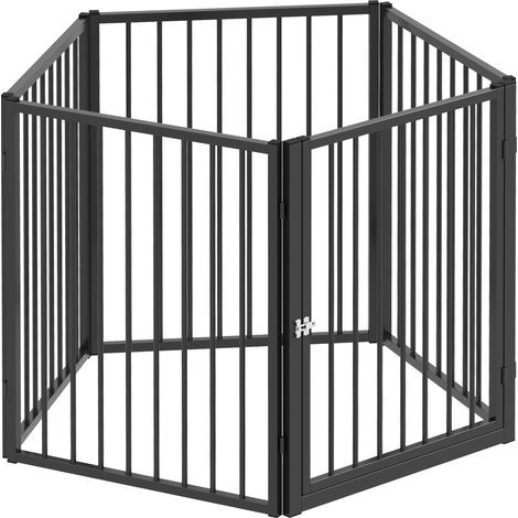 Parc chien pliable, 5 panneaux clôture portable sécurité, enclos animaux noir (1/5)