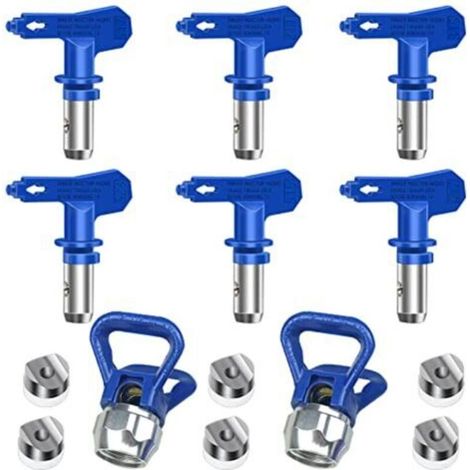 Set di 6 ugelli reversibili per verniciatura airless – 211, 315, 417, 515, 517, 523 – per dipingere case, facciate, patii e recinzioni.