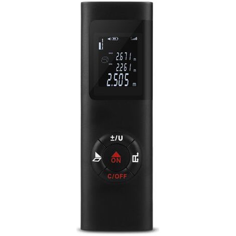 Télémètre laser 60 m – Portable, numérique, mesure la distance, la surface et le volume, IP54, écran LCD rétroéclairé, rechargeable par USB (1/5)