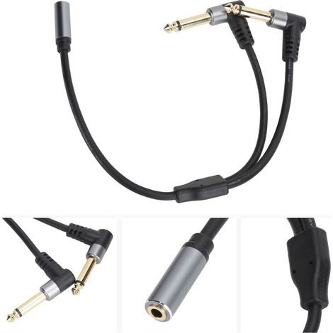 Câble adaptateur audio stéréo 3,5 mm femelle vers 6,35 mm mâle pour microphone de table de mixage (1/5)