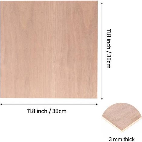 3mm Schwarznuss Sperrholz 6PCS DIY Kit fuer Lasergravur und Laserschneiden (1/3)