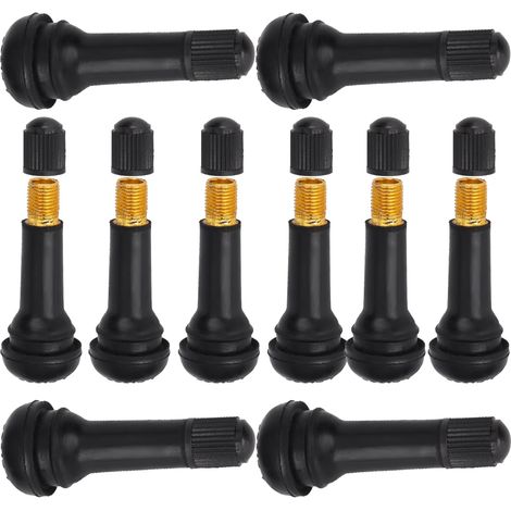 Lot de 10 embouts de valve TR414 pour pneus, avec capuchons anti-poussière, sans noyau de valve (1/5)