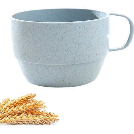 vaso de paja de trigo, portátil, ligero, para café, té, oficina o hogar. (1/5)