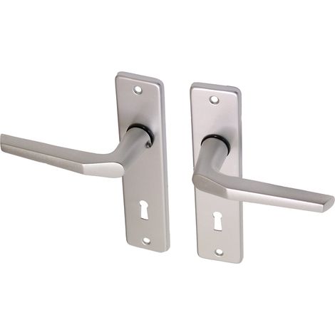 Poignée de porte avec bouclier en aluminium modèle pouce - Par