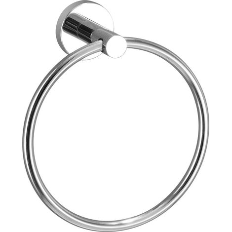 Runder, mattschwarzer Handtuchhalter für Badezimmer, Küche, Terrasse (silber) (1/3)