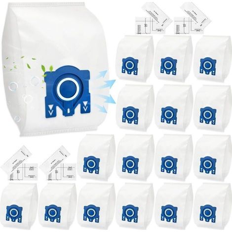 16 sacs d'aspirateur pour aspirateurs Complete C2 Complete C3, S227, S400, S600, S812, S2000, S5000 et S8000 Series Sacs à poussière, sacs haute efficacité (1/4)