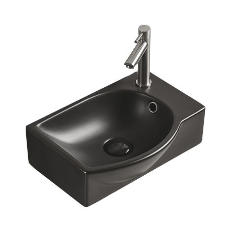 Mexen Mista Aufsatzwaschbecken links 40 x 28 cm, Schwarz matt - 22174085L