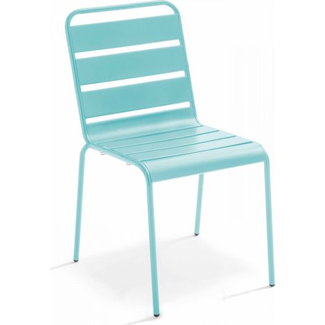 Chaise de jardin en métal turquoise - Palavas