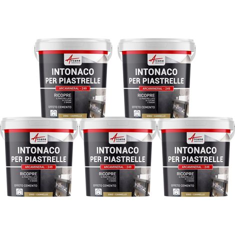 Intonaco per piastrelle del bagno e cucina, su pavimento e pareti - ARCAMINERAL - 5x 20 kg Cammello - ARCANE INDUSTRIES
