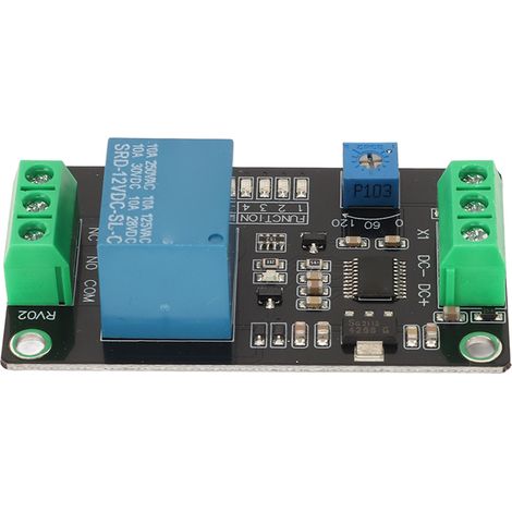 Module relais temporisé avec retard à l'ouverture, retard à la fermeture, auto-verrouillage et interrupteur différé pour contrôle industriel DC12V (1/5)