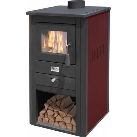 Stufa a legna pallade 10,7 kw nero/bordeaux