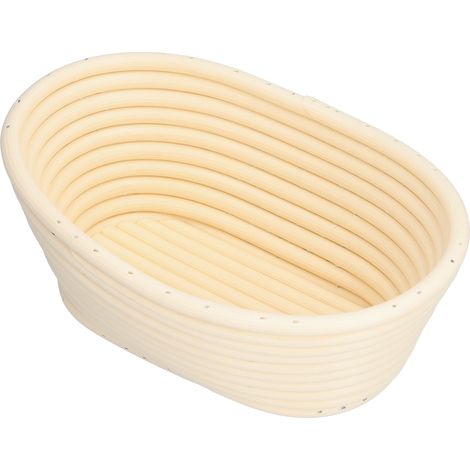 Panier de fermentation à pain lavable, moule de cuisson ovale beige de forme innovante (21 x 14 x 8 cm) pour la cuisine et la boulangerie maison