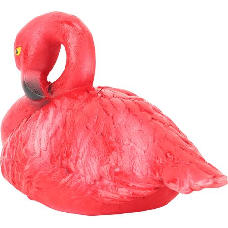 Flamants roses décoratifs flottants pour bassin, aquarium, jardin, terrasse, pelouse. Petit flamant rose rouge au repos. (1/5)