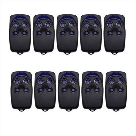 Télécommande Porte Garage - 433 MHz - Code Tournant - 4 Boutons - Pour Ouvre-Porte Garage - Lot de 10 (1/5)