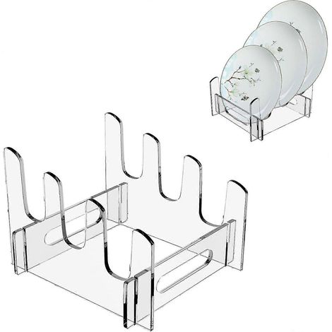 Égouttoir à assiettes en acrylique, égouttoir à vaisselle transparent, égouttoir de rangement pour évier en acrylique transparent, organisateur de vaisselle-AquaForge (1/5)