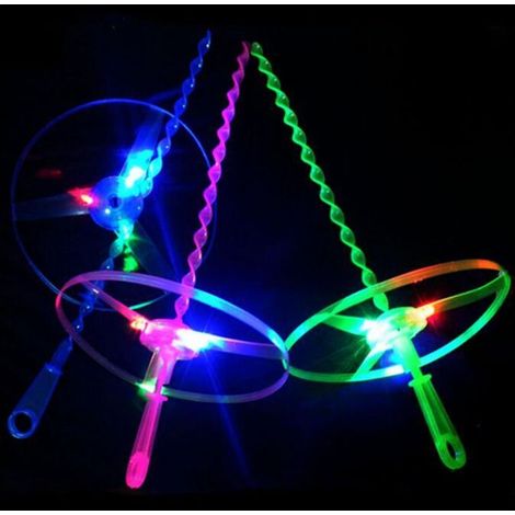 Jouets à mâcher pour chiens Ede, ensemble de 8 soucoupes volantes lumineuses à pousser et à tirer, soucoupe volante lumineuse, jouet libellule en bambou. (1/3)