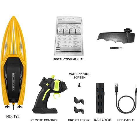 Ferngesteuertes Boot, 2,4 GHz, wasserdicht, hohe Geschwindigkeit, ideal für Pools und Seen, Mini-Spielzeug für Kinder und Erwachsene