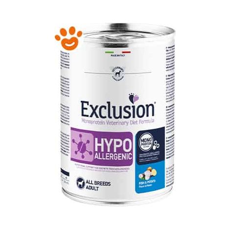 Exclusion Dog Diet Hypoallergenic Pesce e Patate - Lattina 200 Gr - Cibo Umido Cani