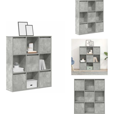 Bibliothèque gris béton 89x24x101,5 cm bois d'ingénierie - Bibliothèque - Bibliothèques - Étagère À Livres - Armoire De Rangement (1/5)
